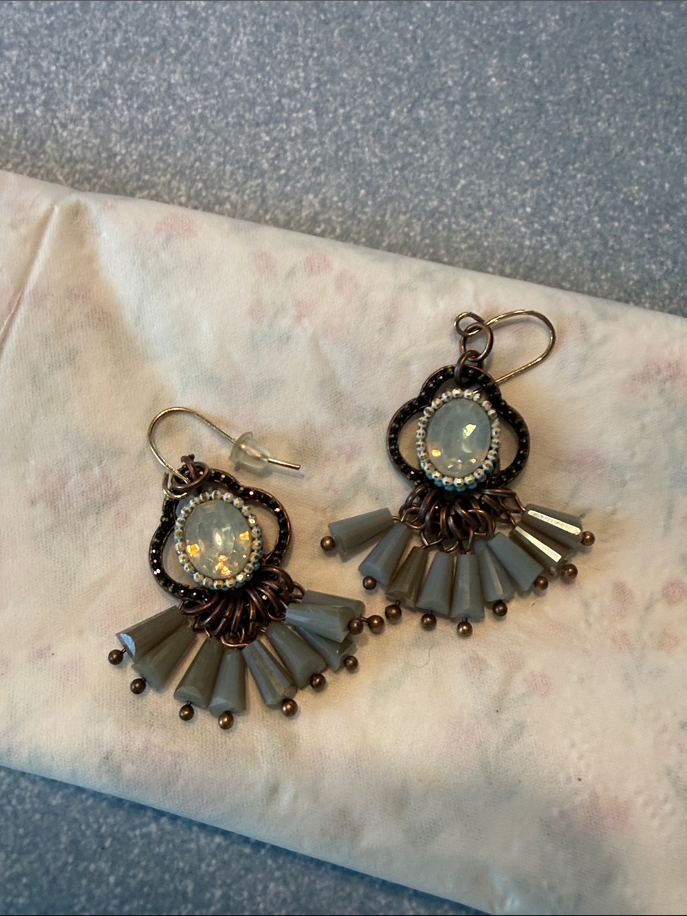Vintage baby blue earrings.